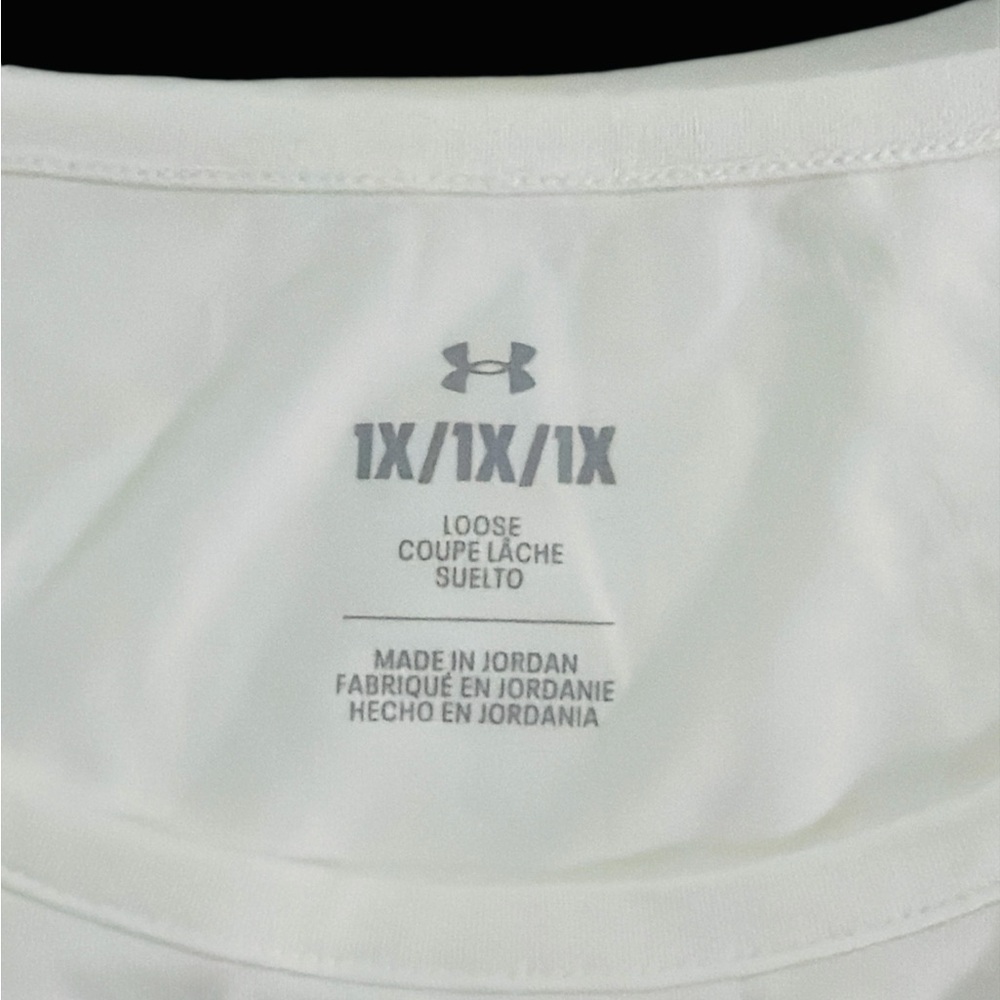 Under Armour Training Cropped Motion Top White Short Sleeve T-Shirt Size 1X - Picture 13 of 15